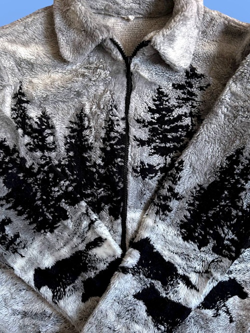 Флис кофта с волками   