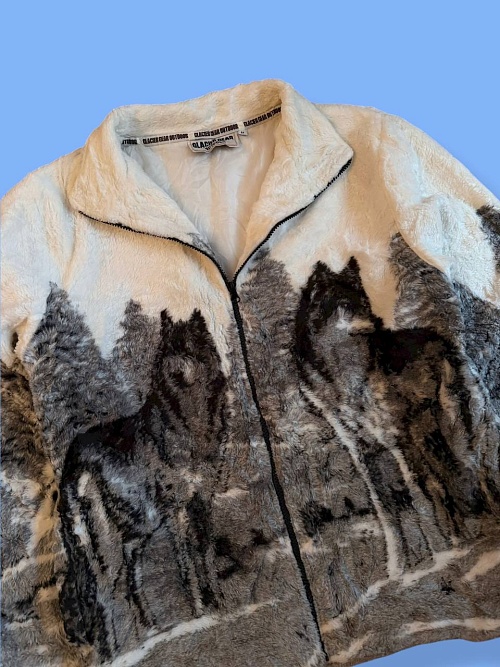 Флис кофта с волками