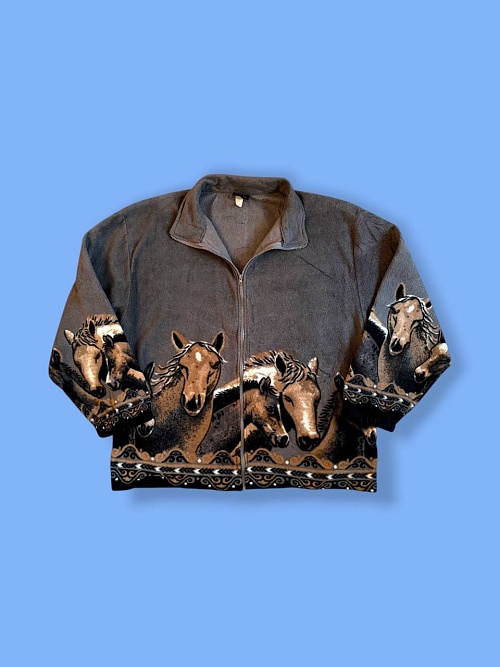 Флис кофта с лошадьми 