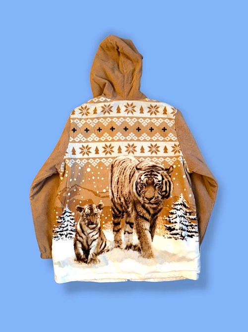 Флис кофта/куртка с тигром