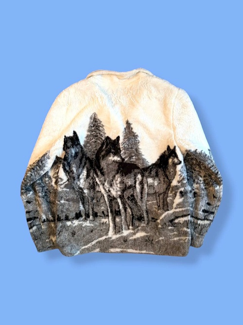 Флис кофта с волками