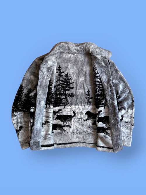 Флис кофта с волками   